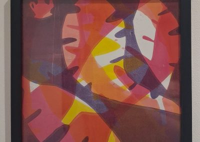 Picture showing Gelli-plate framed print made at Photoartcollections workshop in Peterborough 2560 x 1810