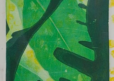 Picture showing Gelli-plate green print made at Photoartcollections workshop in Peterborough 2560 x 1810