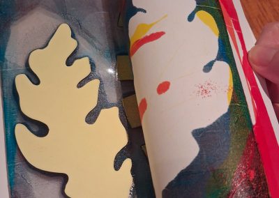 picture showing Gelli-plate printing pulled print made at Photoartcollections workshop in Peterborough 2560 x 1810