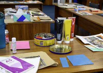 Image shows ink, rollers and other materials for use in the Lino Printing workshop from Photoartcollections